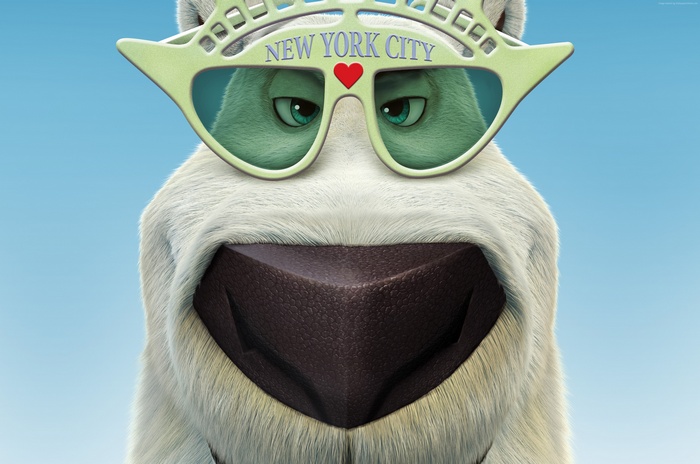Norm of the North wearing New York City glasses