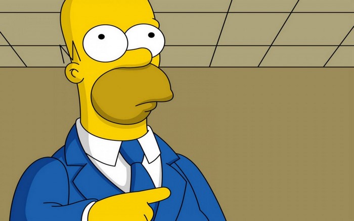 Homer Simpson from The Simpsons in a suit