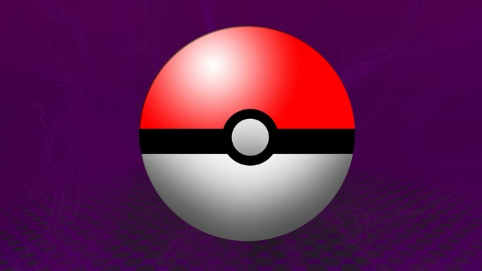 Pokemon Pokeball illustration on purple background
