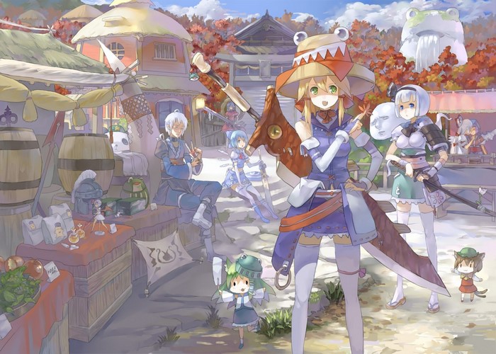 Anime characters at a Japanese festival market