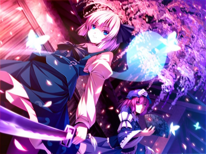 Konpaku Youmu and Saigyouji Yuyuko from Touhou