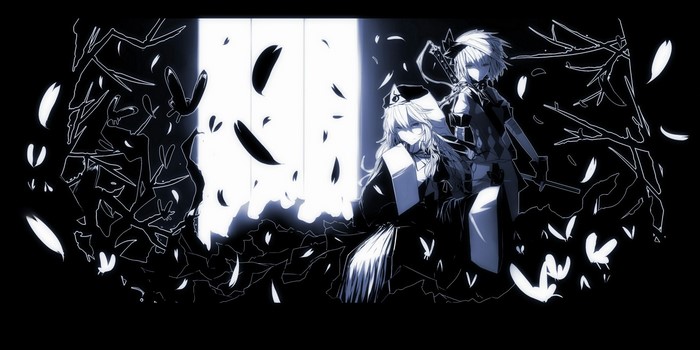 Saigyouji Yuyuko and Konpaku Youmu from Touhou