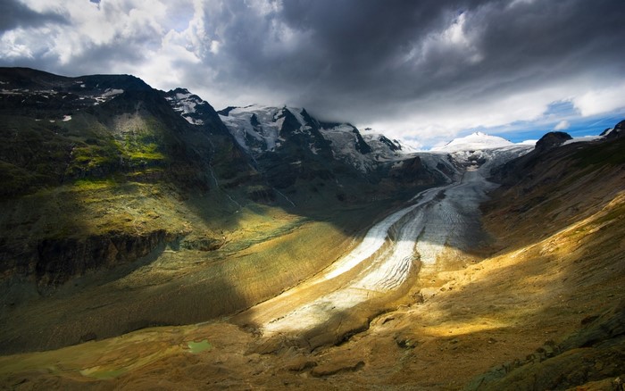 Sunlight on a Glacier in the Alps