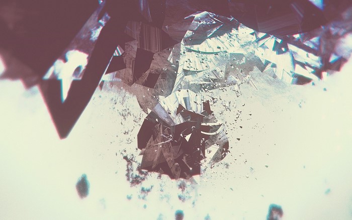 Abstract geometric shards exploding