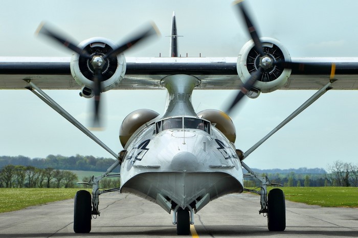 Consolidated PBY Catalina aircraft on a runway