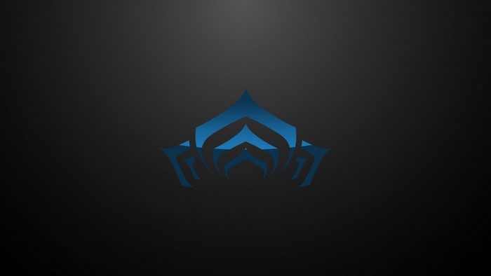 Warframe logo on a dark gradient background