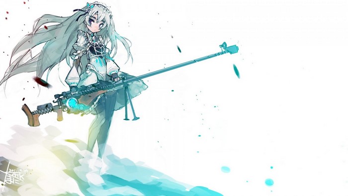 Chaika Trabant from Hitsugi no Chaika holding a sniper rifle