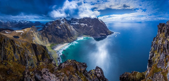 Stunning Lofoten Mountains and Fjord in Norway
