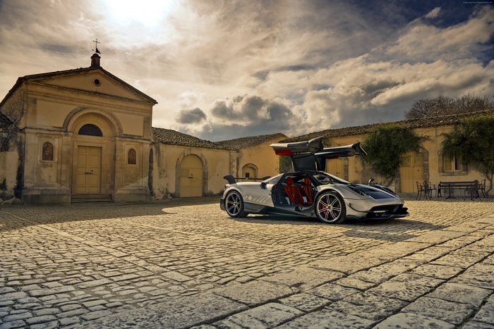 Pagani Huayra BC in front of a church