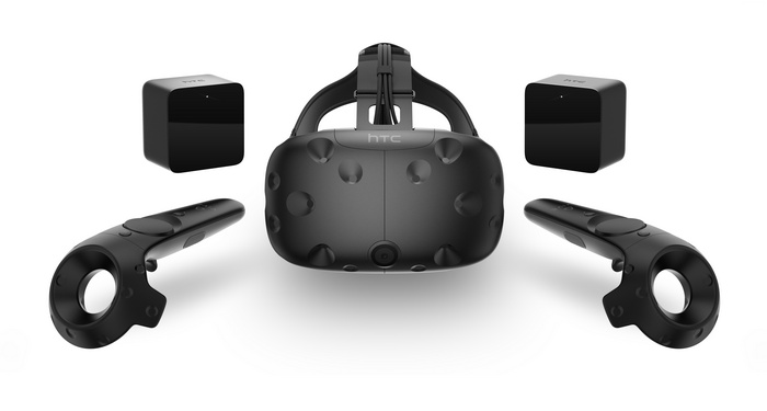 HTC Vive Virtual Reality System with Controllers and Base Stations