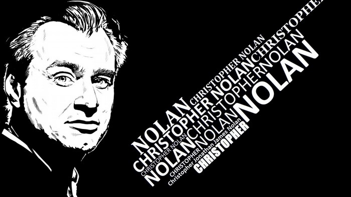 Christopher Nolan illustration with text