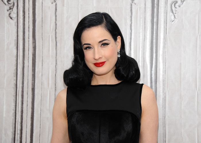 Dita Von Teese in black dress