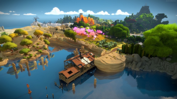 The Witness puzzle island with a boat