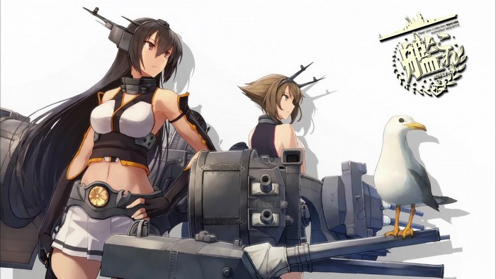 Nagato and Mutsu from Kantai Collection with a seagull