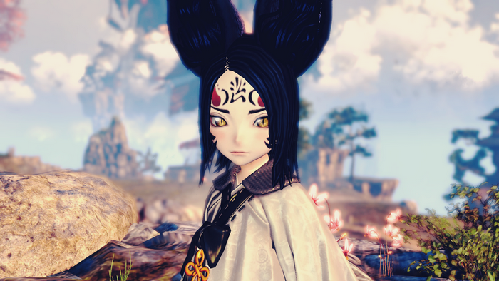 Anime character with fox ears and markings from Blade & Soul