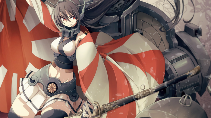 Nagato from Kantai Collection with a sword