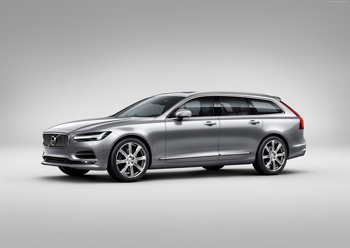 Silver Volvo V90 Estate Car