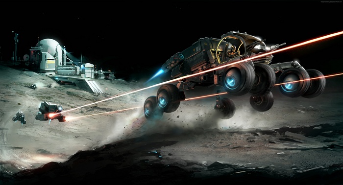 Elite Dangerous: Horizons sci-fi vehicles on moon base