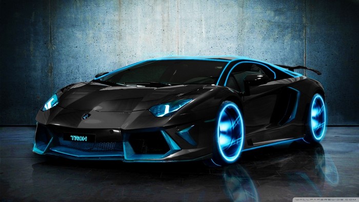 Lamborghini Aventador with Neon Blue Accents