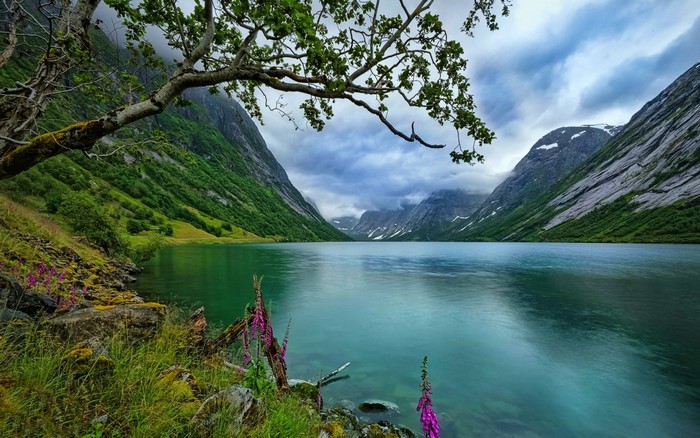 Lake and mountains in Norway