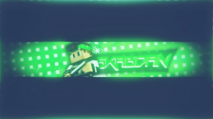 Minecraft character with green neon text