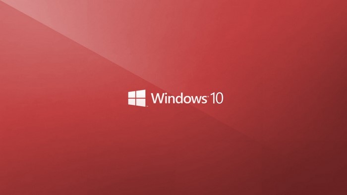 Windows 10 logo on red background