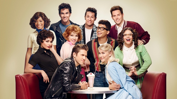 Grease Live! cast with Julianne Hough and Aaron Tveit