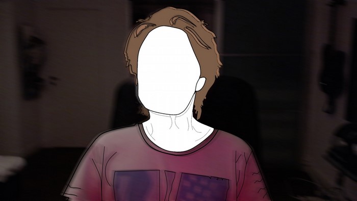 Person with blank face wearing a t-shirt