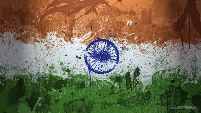 Indian flag with watercolor effect