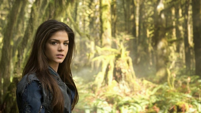 Octavia Blake from The 100 in a forest