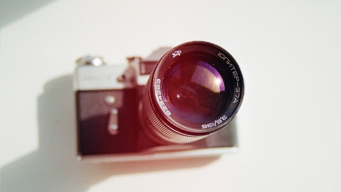 Jupiter-37A lens on a vintage camera