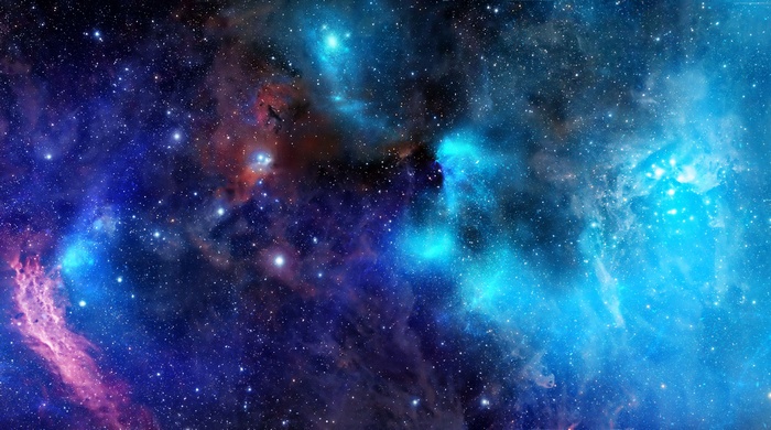 Deep space nebula with stars and galaxies