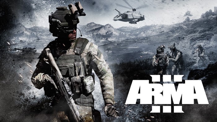 Arma 3 soldier with helicopter and tanks