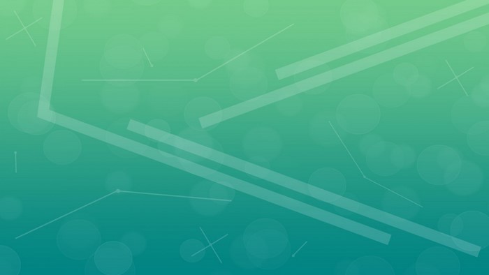 Abstract green background with geometric shapes and bokeh