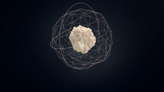 Asteroid in a geometric network