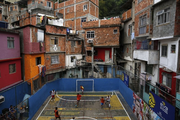 Soccer game in a favela