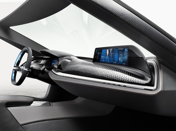 BMW i8 interior with large touchscreen display