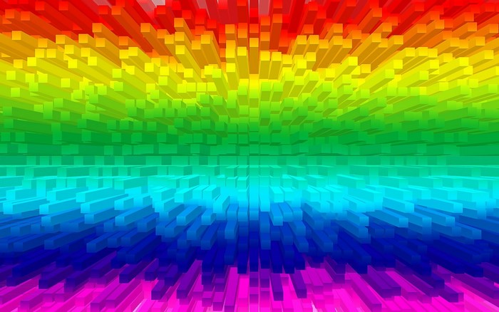 Abstract rainbow extrude geometric pattern