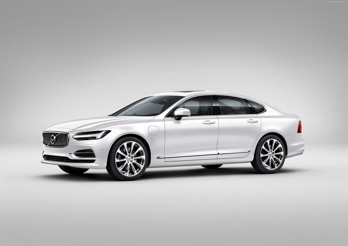 White Volvo V90 Sedan