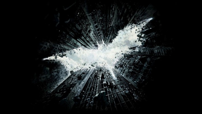 Batman Logo Formed by Gotham City Skyscrapers