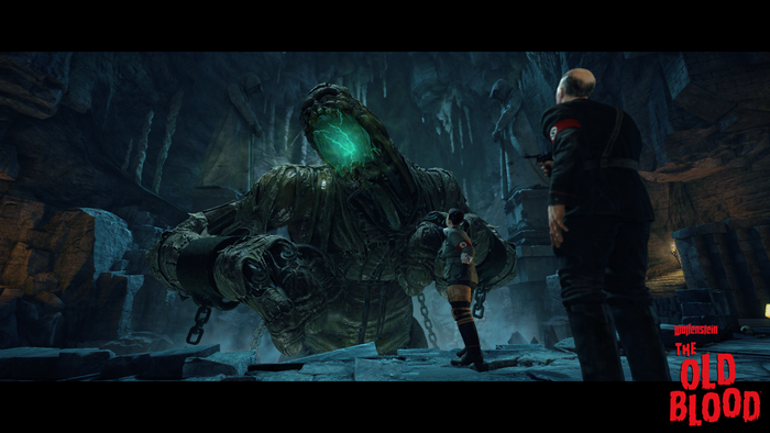 B.J. Blazkowicz from Wolfenstein: The Old Blood faces a monster
