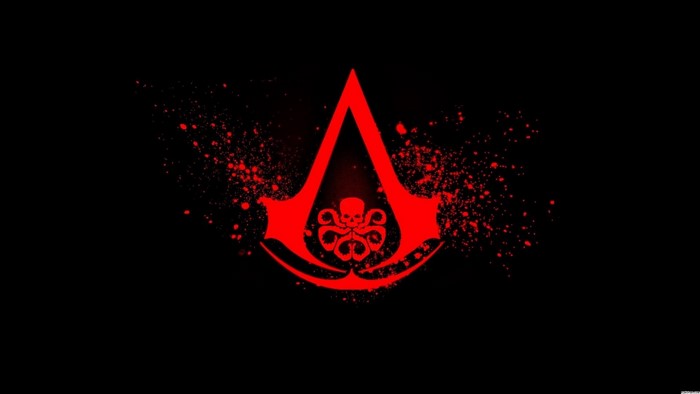 Assassin's Creed Hydra logo with red splatters
