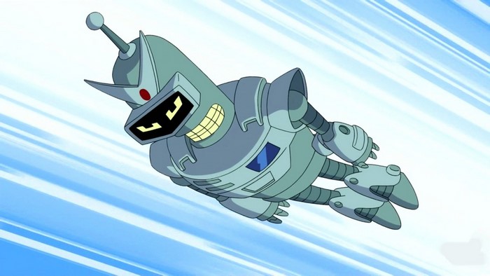Robot from Futurama flying