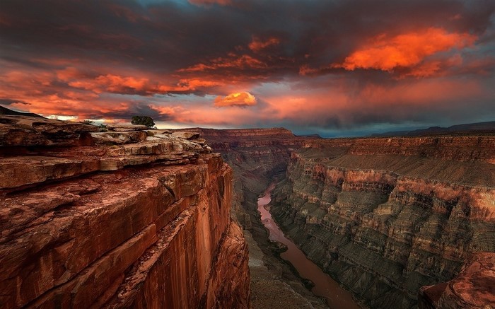Grand Canyon at Sunset with Dramatic Clouds