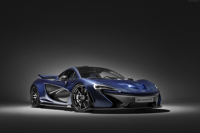 Blue McLaren MSO P1 sports car