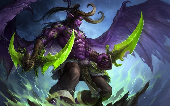 Illidan Stormrage from World of Warcraft with Warglaives
