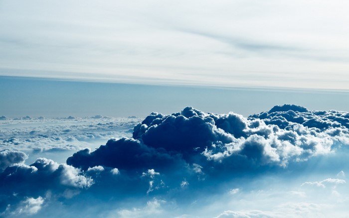 Above the clouds with sunlight