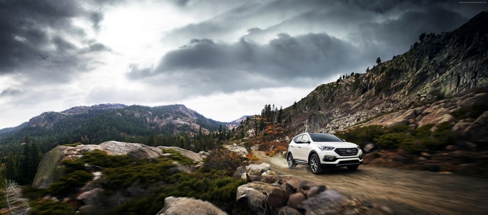 Hyundai Santa Fe Sport on a mountain road