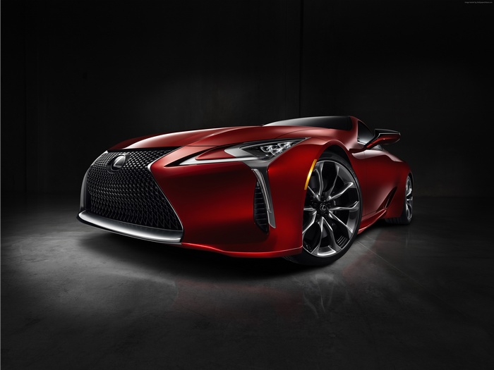 Red Lexus LC 500 at Detroit Auto Show 2016