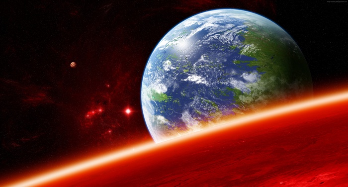 Kepler-452b Exoplanet in Space with Stars